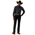 Ariat Mens Team Portland Fitted L/S Shirt (10062254) Black/Gold