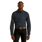 Ariat Mens Team Portland Fitted L/S Shirt (10062254) Black/Gold