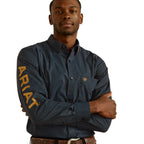 Ariat Mens Team Portland Fitted L/S Shirt (10062254) Black/Gold