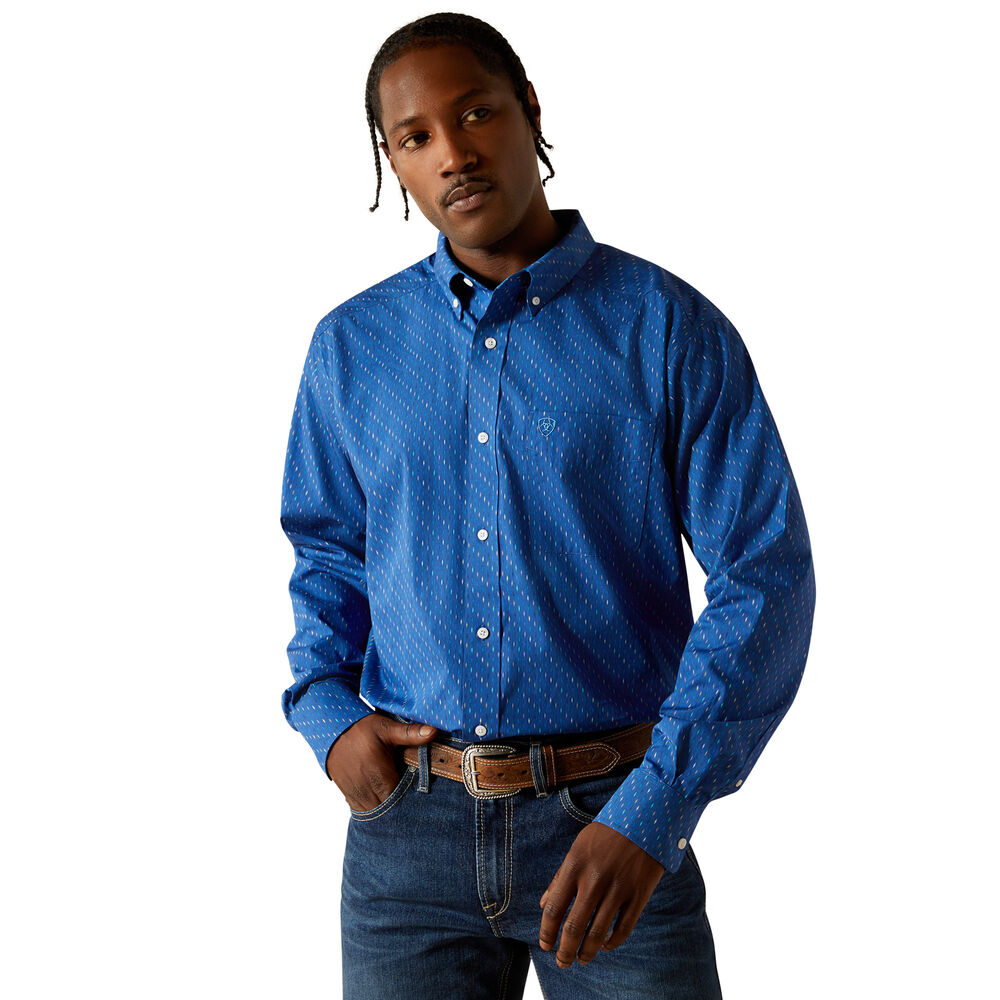 Ariat Mens Wrinkle Free Chase L/S Shirt (10062229) Cobalt