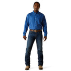 Ariat Mens Wrinkle Free Chase L/S Shirt (10062229) Cobalt