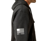 Ariat Mens Sponsor Patriot Hoodie (10062496) Charcoal Heather