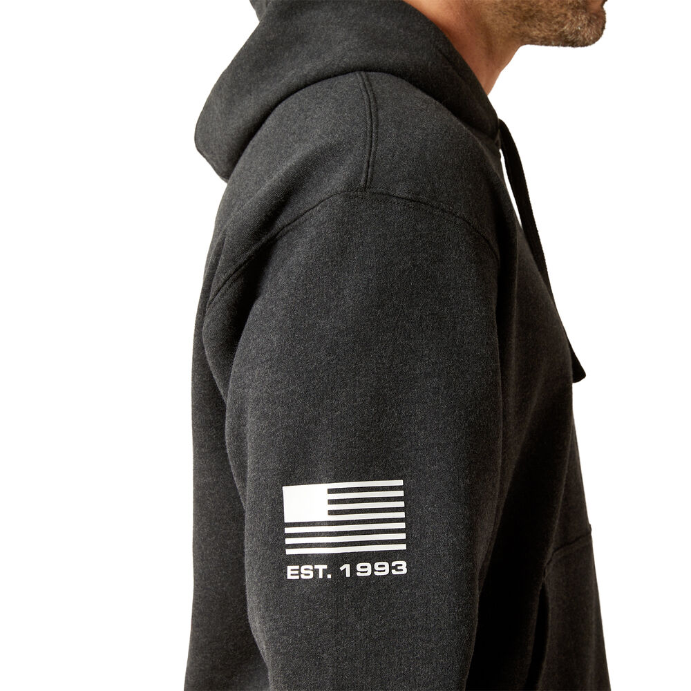 Ariat Mens Sponsor Patriot Hoodie (10062496) Charcoal Heather