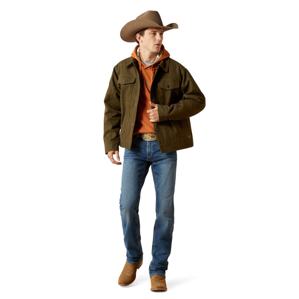 Ariat Mens Canvas Rancher Jacket (10062437) Desert Sand Khaki
