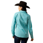 Ariat Womens Wrinkle Resistant Kirby L/S Shirt (10062538) Aqua Sea
