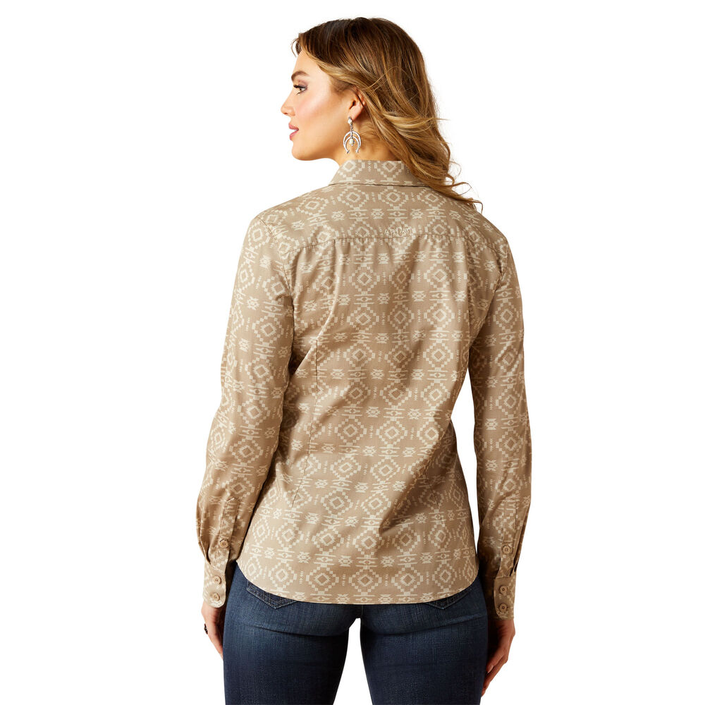 Ariat Womens Team Kirby Stretch L/S Shirt (10062657) Lone Ridge Print