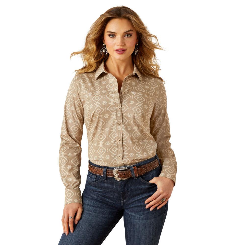 Chemise Western Femme Ariat Kirby - Stretch, Imprimé Paysage Yuma, Taille M, Neuve
