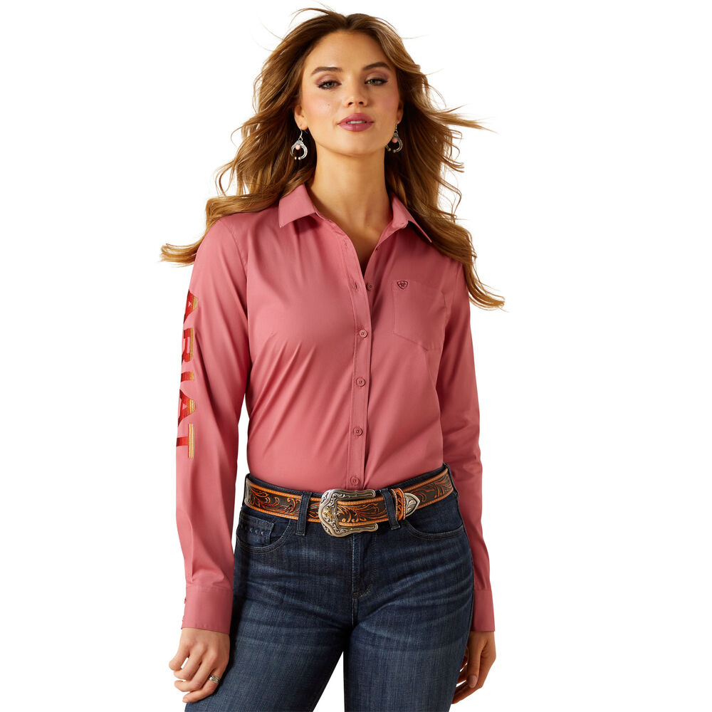 Ariat Womens Team Kirby Stretch L/S Shirt (10062656) Mauvewood