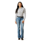 Ariat Womens Kirby Stretch L/S Shirt (10062658) Black/White Triangle Stripe