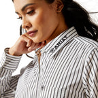 Ariat Womens Kirby Stretch L/S Shirt (10062658) Black/White Triangle Stripe
