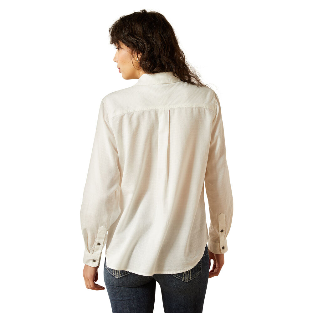 Ariat Womens Billie Jean L/S Shirt (10062673) Cloud Dancer Dobby