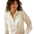 Ariat Womens Billie Jean L/S Shirt (10062673) Cloud Dancer Dobby