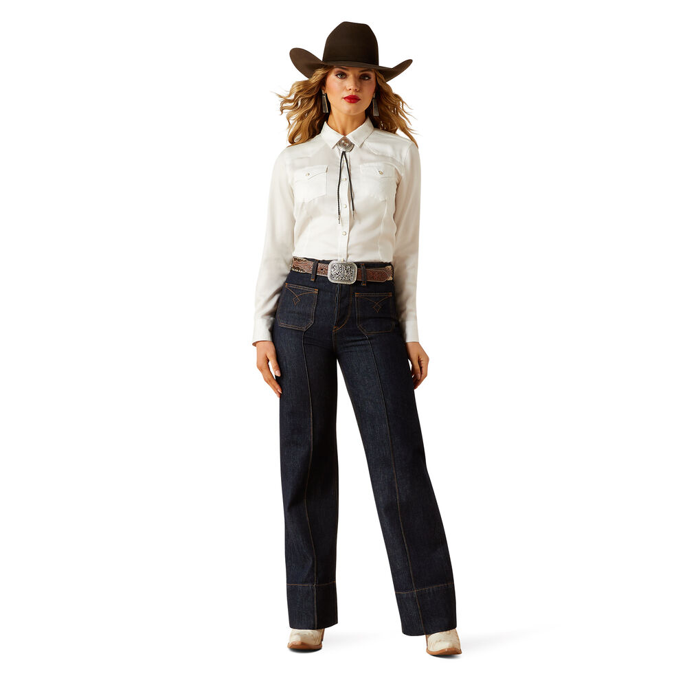 Ariat Womens Timeless Western Snap L/S Shirt (10062834) Cloud Dancer