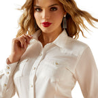 Ariat Womens Timeless Western Snap L/S Shirt (10062834) Cloud Dancer