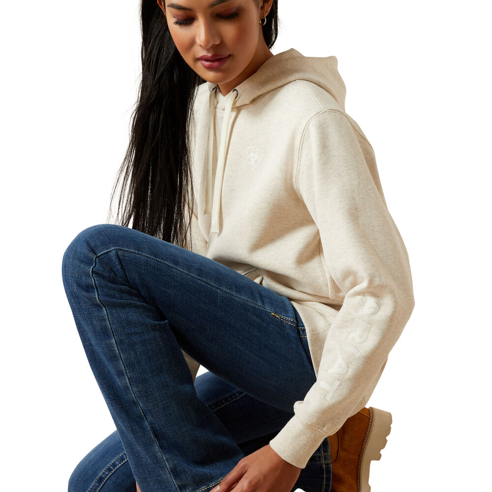 Ariat Womens Logo 2.0 Hoodie (10062270) Oatmeal Heather