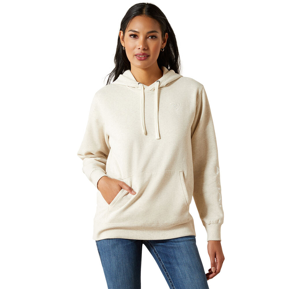 Ariat Womens Logo 2.0 Hoodie (10062270) Oatmeal Heather