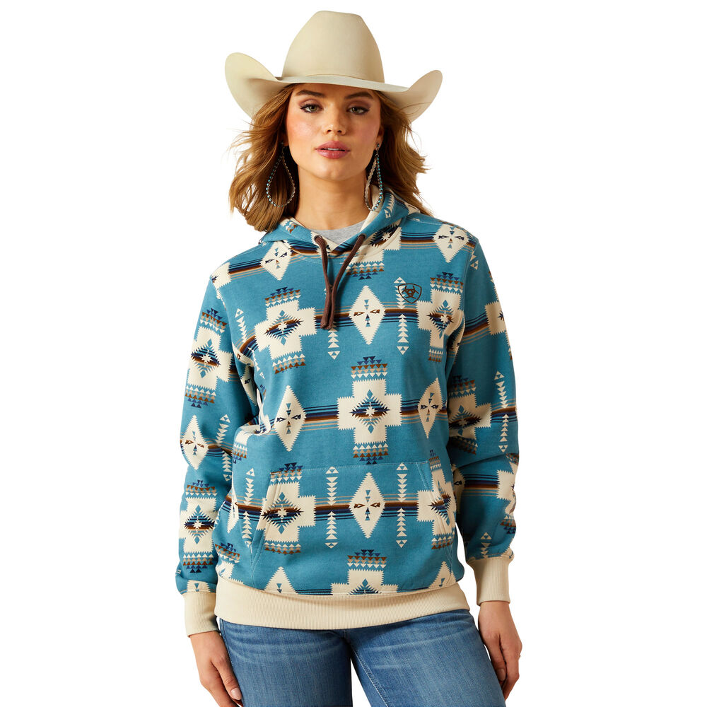 Ariat Womens Logo 2.0 Printed Hoodie (10062292) Agave SW Print