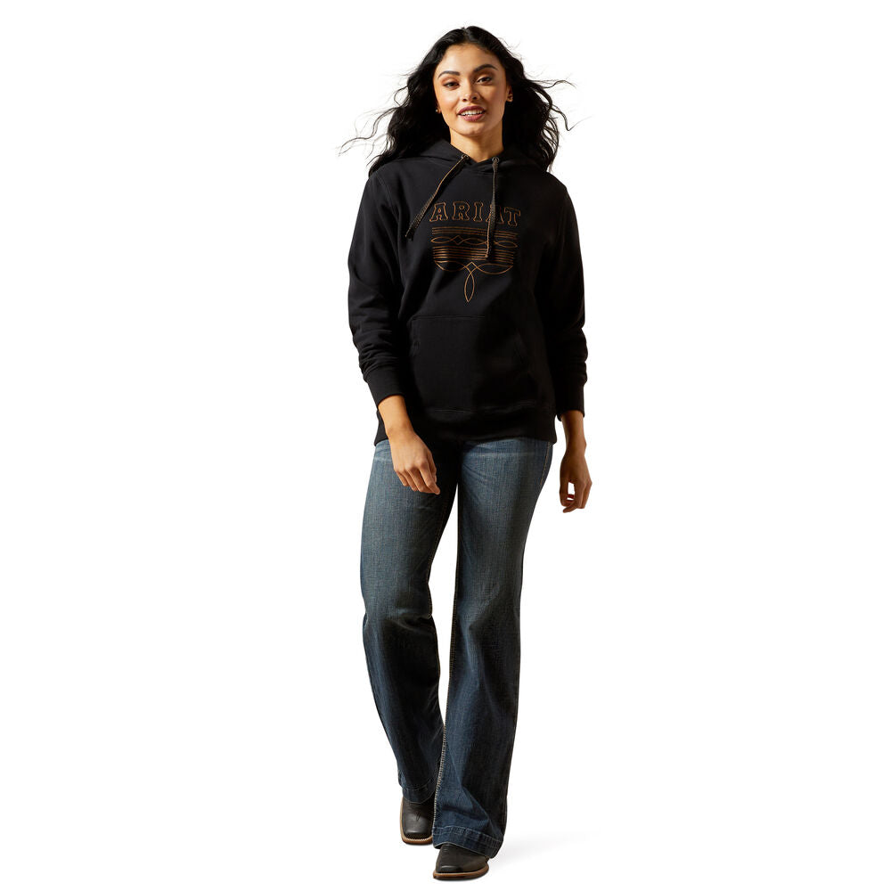 Ariat Womens Booted Logo Hoodie (10062734) Black