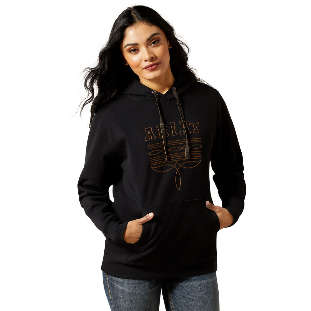 Ariat Womens Booted Logo Hoodie (10062734) Black