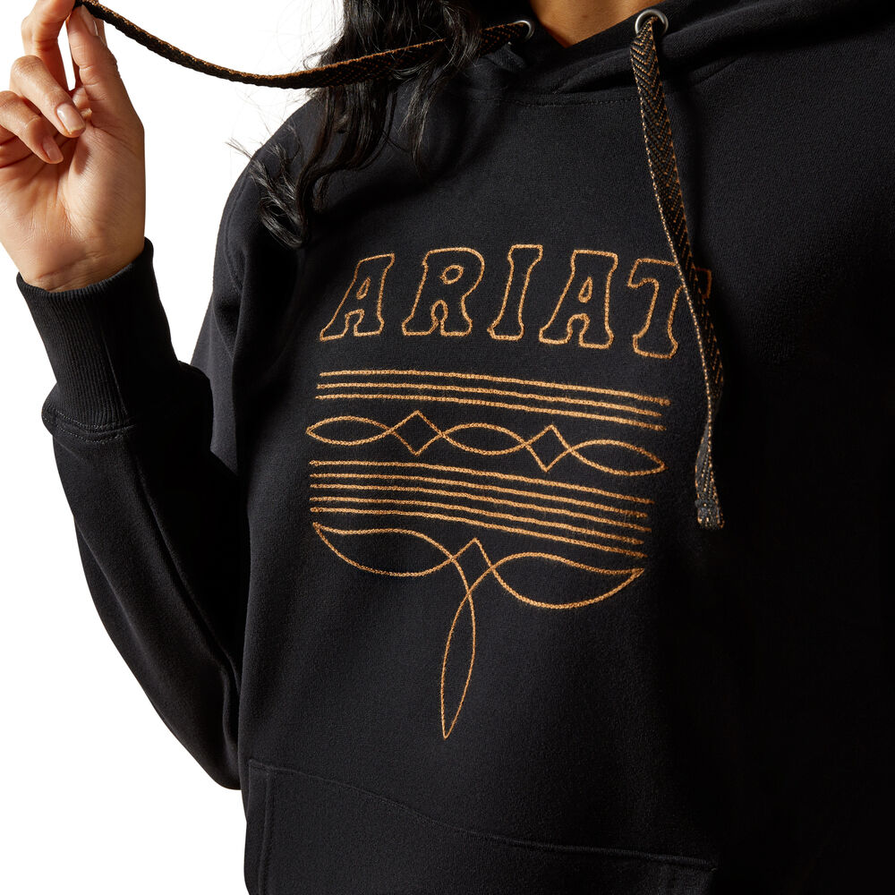 Ariat Womens Booted Logo Hoodie (10062734) Black