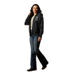 Ariat Womens Stitched Full Zip Hoodie (10062828) Charcoal Heather