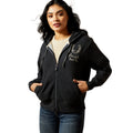 Ariat Womens Stitched Full Zip Hoodie (10062828) Charcoal Heather