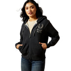 Ariat Womens Stitched Full Zip Hoodie (10062828) Charcoal Heather