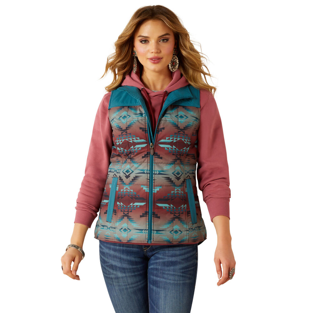 Ariat Womens Crius Insulated Vest (10062552) Dragonfly/Inez Blanket Print