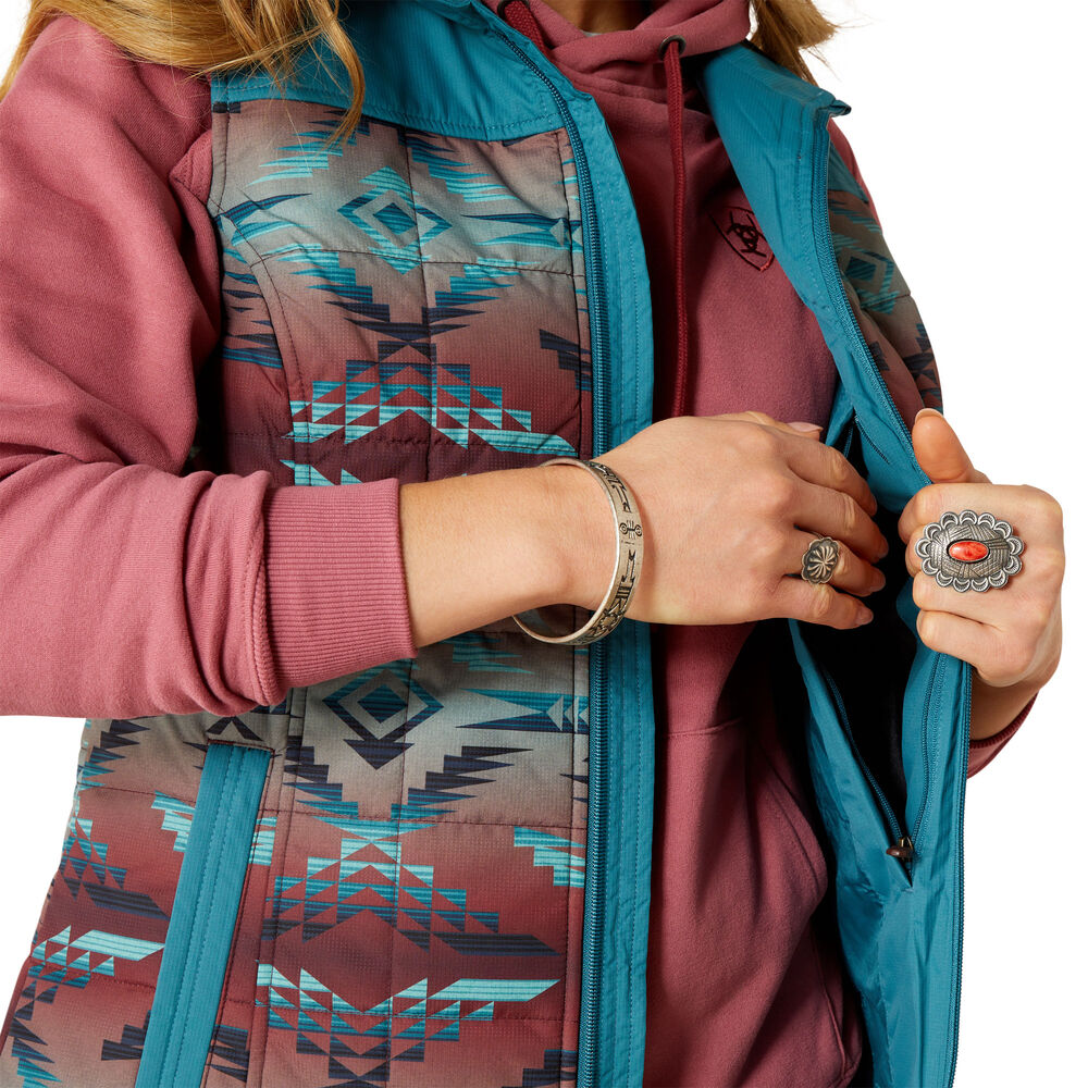 Ariat Womens Crius Insulated Vest (10062552) Dragonfly/Inez Blanket Print