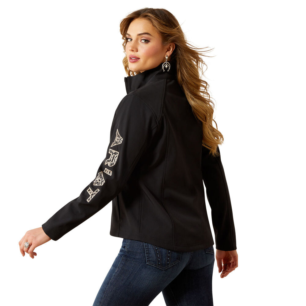 Ariat Womens Logo Softshell Jacket (10062308) Black/Southwest Minimal Print
