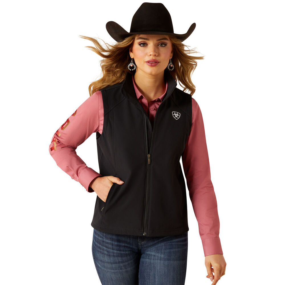 Ariat Womens Logo Softshell Vest (10062786) Black/Southwest Minimal Print
