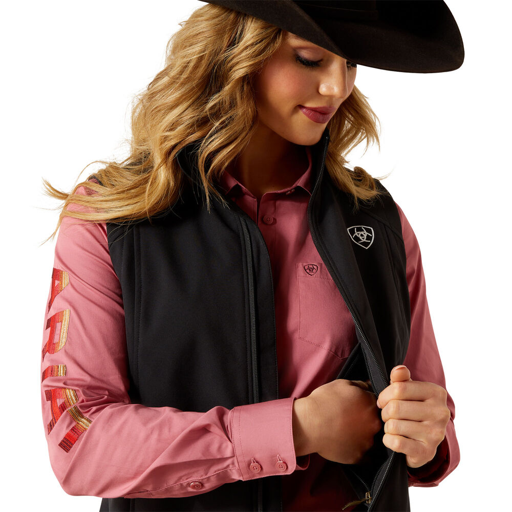Ariat Womens Logo Softshell Vest (10062786) Black/Southwest Minimal Print