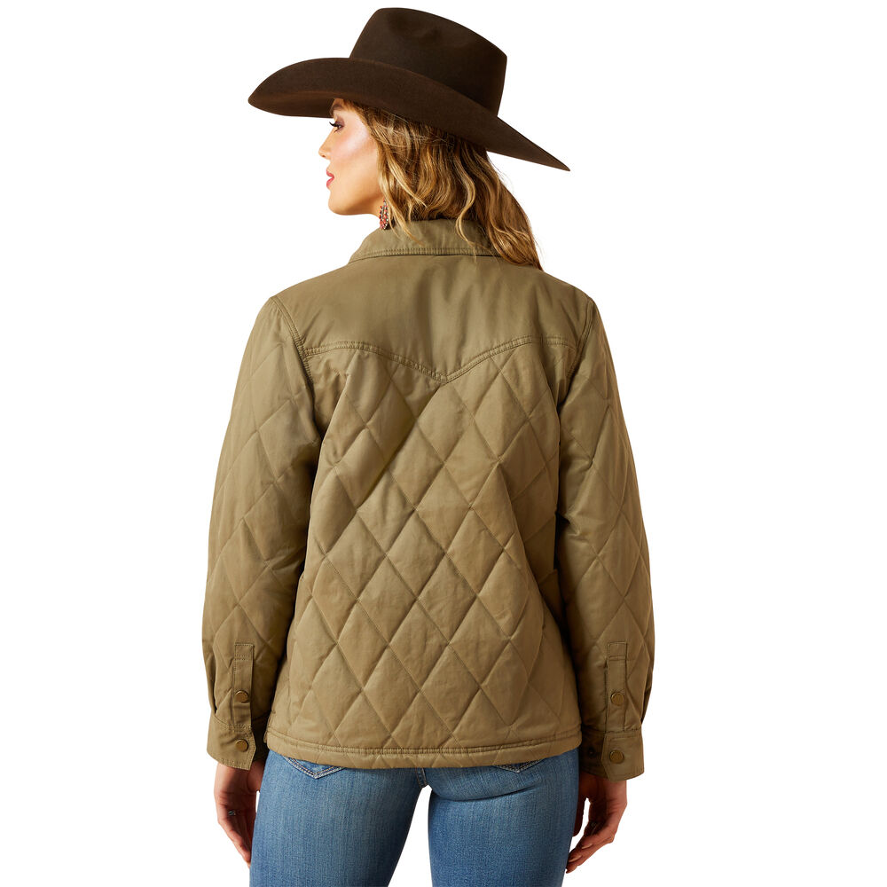 Ariat Womens Grizzly Quilted Barn Jacket (10062813) Dusky Green
