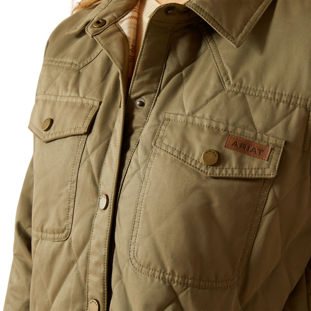 Ariat Womens Grizzly Quilted Barn Jacket (10062813) Dusky Green