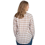 Just Country Womens Abbey Full Button L/S Print Shirt (WWLS2562) Tan/White Check
