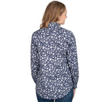 Just Country Womens Abbey Frills Full Button L/S Print Shirt (WWLS2560) Navy Floral