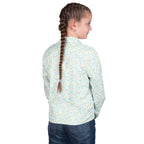 Just Country Girls Harper Half Button L/S Print Shirt (GWLS2570) White/Blue Daisies