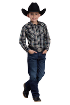 Roper Boys Karman Classic 55/45 Collection L/S Shirt (30101078) Plaid Green