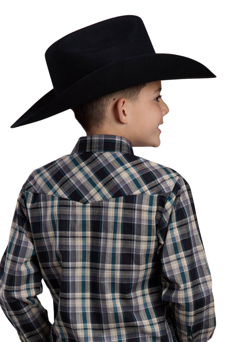 Roper Boys Karman Classic 55/45 Collection L/S Shirt (30101078) Plaid Green