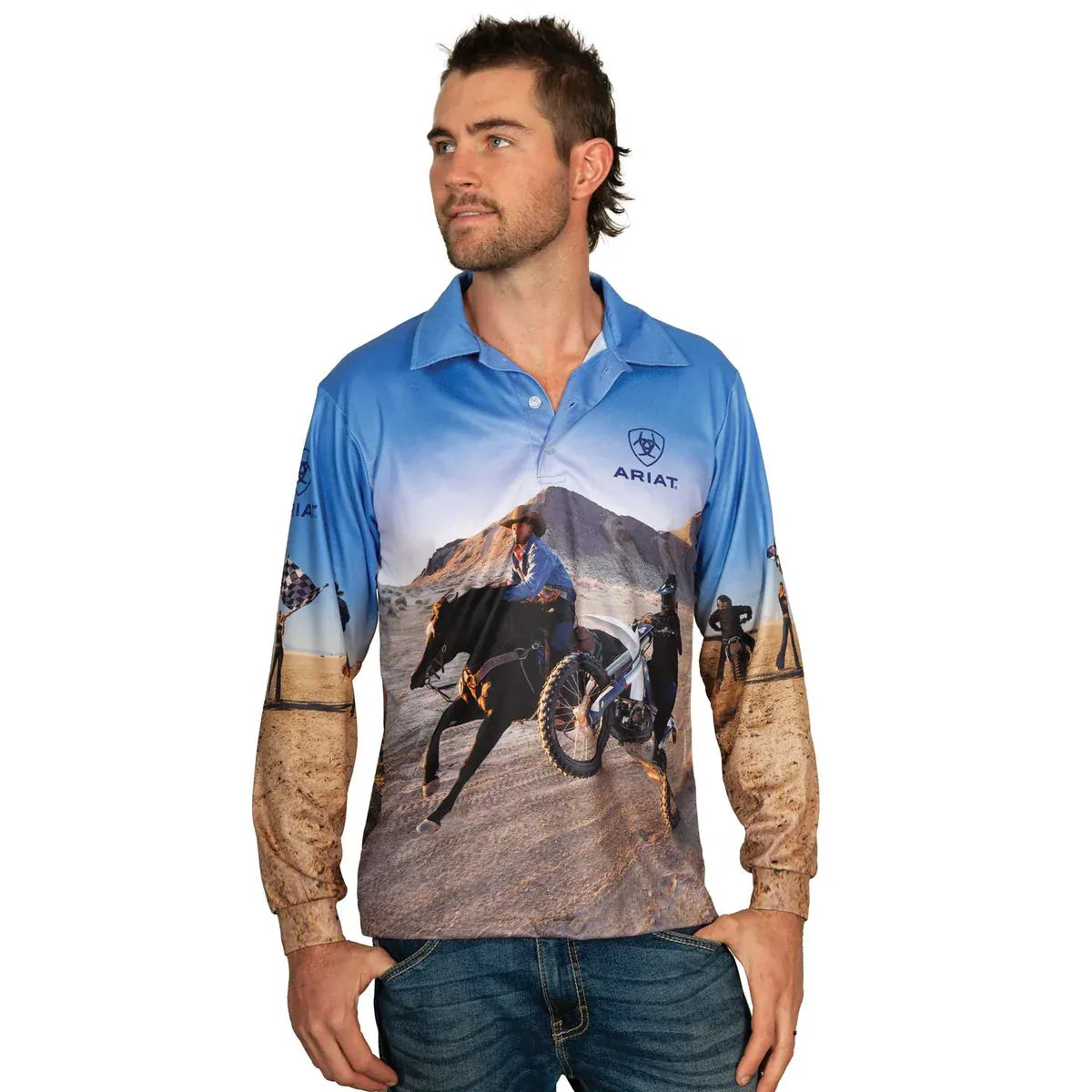 Ariat Unisex L/S Fishing Shirt (2014CLSP) Lets Ride