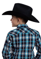 Roper Boys West Made Collection L/S Shirt (30062160) Plaid Blue