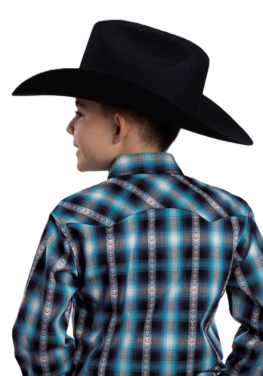 Roper Boys West Made Collection L/S Shirt (30062160) Plaid Blue