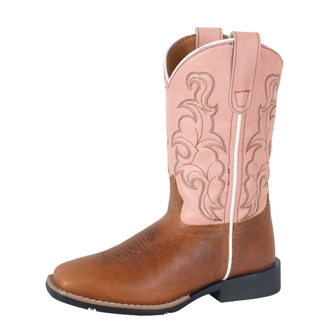 Roper Kids Gabriel Western Boots (18904782) Tan/Pink Leather