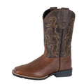 Roper Big Kids Gabriel Western Boots (19904780) Tan/Chocolate Leather