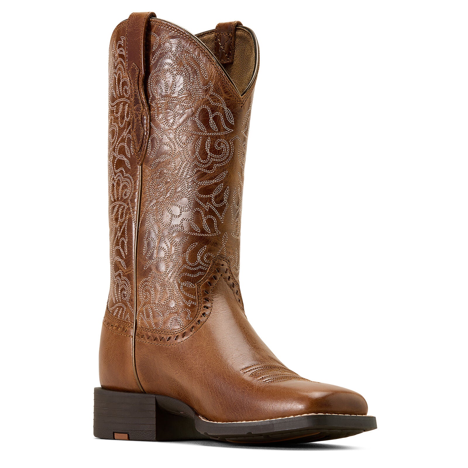 Ariat Womens Round Up Remuda Wide Square Toe Western Boots (10074322) Aged Tan