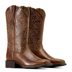 Ariat Womens Round Up Remuda Wide Square Toe Western Boots (10074322) Aged Tan