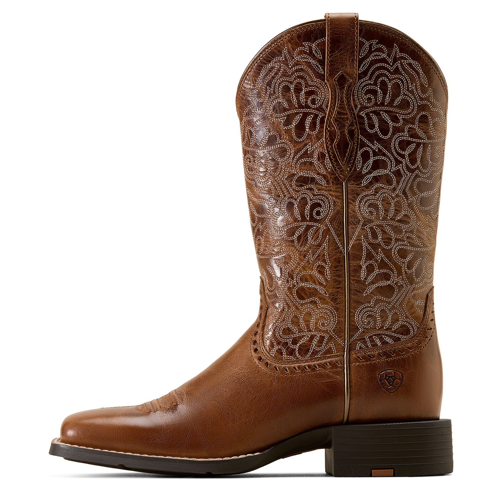 Ariat Womens Round Up Remuda Wide Square Toe Western Boots (10074322) Aged Tan