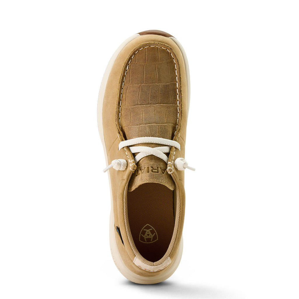 Ariat Womens Buckeye H2O Shoes (10074339) Light Tan/Naturally Distressed Croc Print