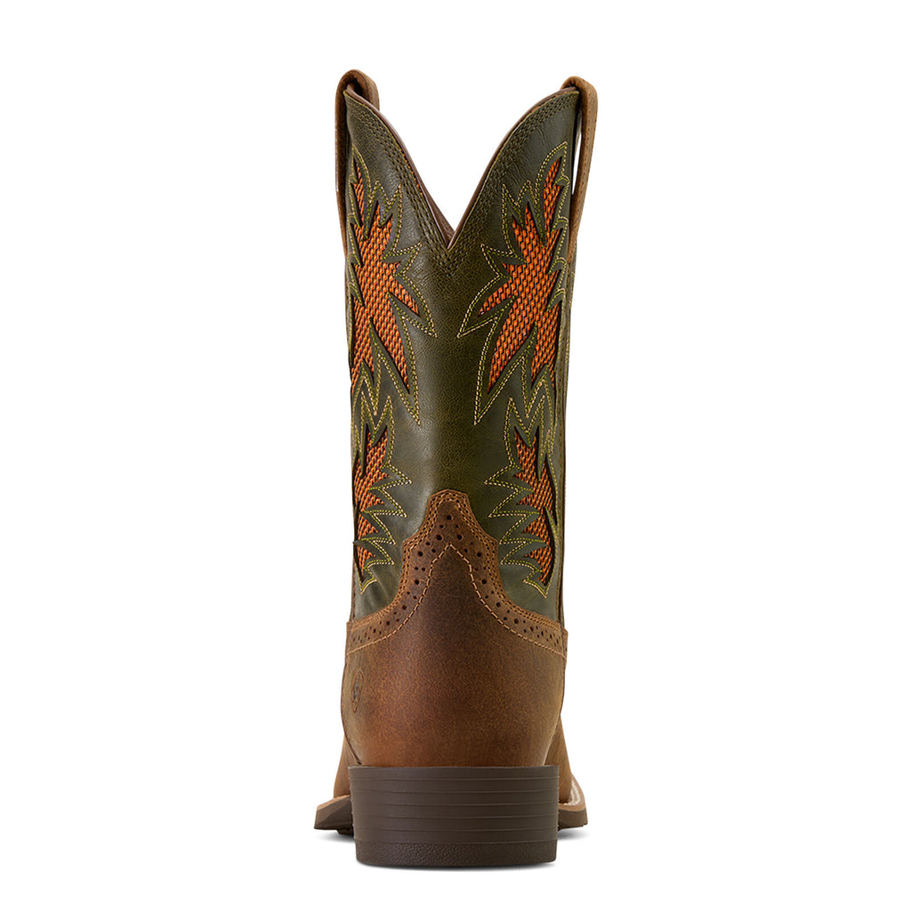 Ariat Mens Sport Cool VentTEK Wide Square Toe Western Boots (10074161) Buff Tan/Dusty Olive