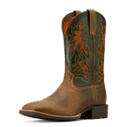 Ariat Mens Sport Cool VentTEK Wide Square Toe Western Boots (10074161) Buff Tan/Dusty Olive